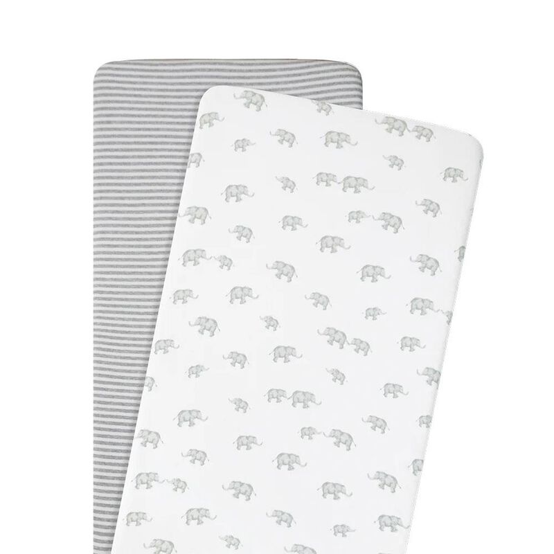 Living Textiles 2-Pack Jersey Bassinet Fitted Sheet image number 1